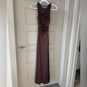 Princess Polly undeniable brown cut out maxi dress (SIZE 0)